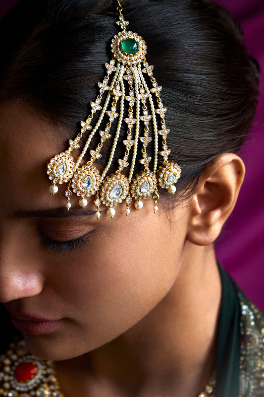 Gold Finish Synthetic Stone Pasa