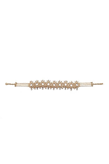 Gold Finish Synthetic Stone Choker Necklace