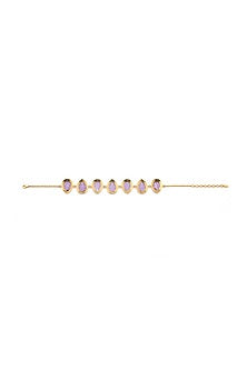 Gold Plated Lavender Morning Star Choker Necklace