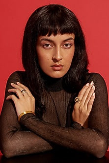 Gold Plated Morning Stone Enameled Ring