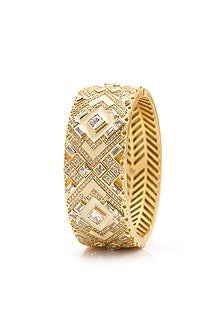 Gold Plated Morning Star Stone Openable Bangle