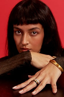 Gold Plated Statement Glided Bangle