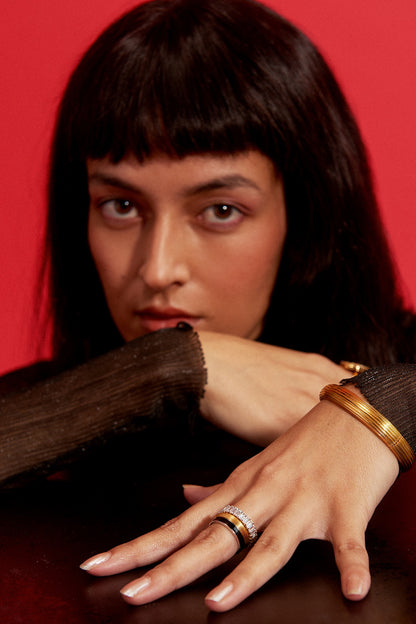 Gold Plated Statement Glided Bangle