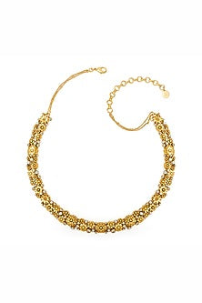 Gold Plated Morning Star Stone Opaline Choker Necklace