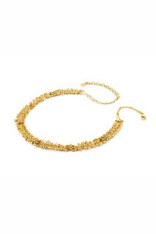 Gold Plated Morning Star Stone Opaline Choker Necklace