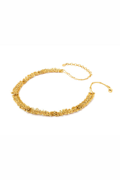 Gold Plated Morning Star Stone Opaline Choker Necklace