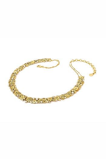 Gold Plated Morning Star Stone Opaline Choker Necklace