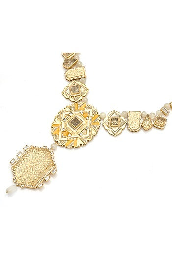 Gold Plated Enameled Statement Necklace