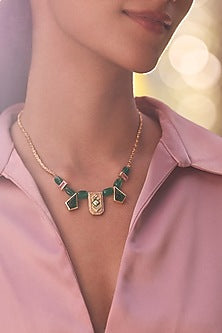Gold Plated Rumeli Dainty Enameled Necklace
