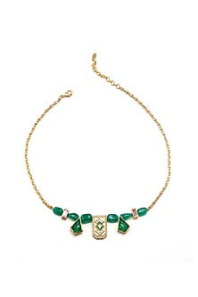 Gold Plated Rumeli Dainty Enameled Necklace