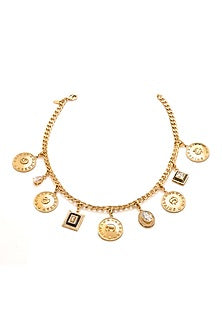 Gold Plated Enameled Choker Necklace