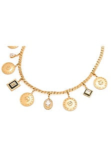 Gold Plated Enameled Choker Necklace