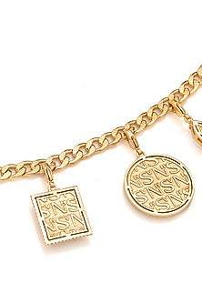 Gold Plated Enameled Choker Necklace