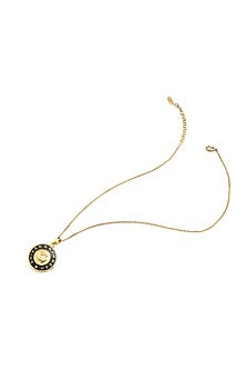 Gold Plated Enameled Pendant Necklace