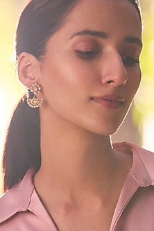 Gold Plated Kundan Polki Dangler Earrings