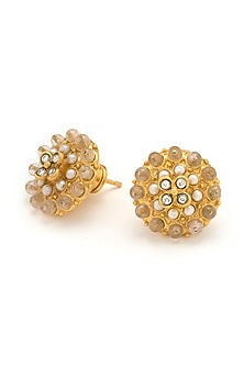 Gold Plated Pearl Stud Earrings