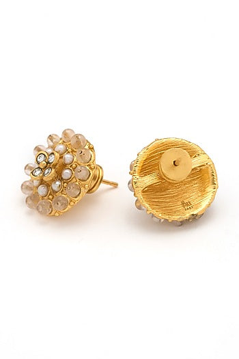 Gold Plated Pearl Stud Earrings