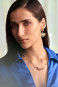 Gold Plated Kundan Polki Dangler Earrings