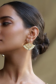 Gold Plated Morning Star Enameled Stud Earrings