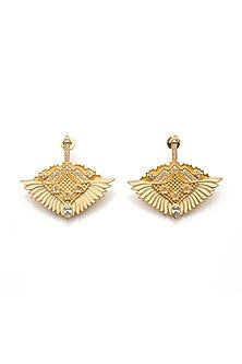 Gold Plated Morning Star Enameled Stud Earrings
