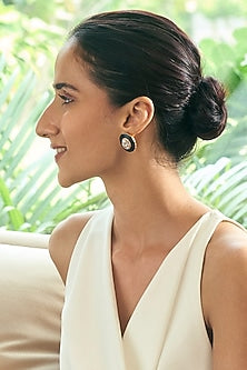 Gold Plated Morning Star Enameled Stud Earrings