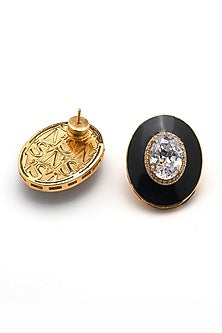 Gold Plated Morning Star Enameled Stud Earrings