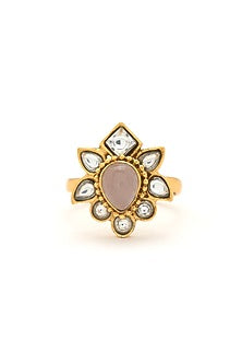 Gold Plated Kundan Polki Ring