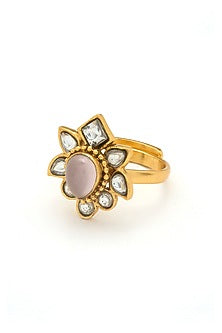 Gold Plated Kundan Polki Ring