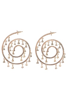 Gold Finish Round Spiral Earrings