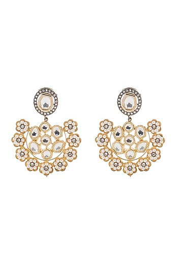 Gold Plated Pearl Dangler Earrings