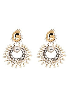 Gold Plated Pearl Chandbali Earrings