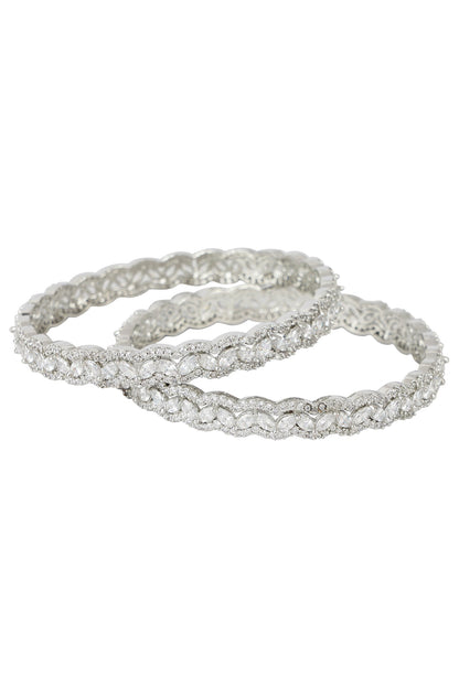Gold Plated Diamond Bangles (Set Of 2)