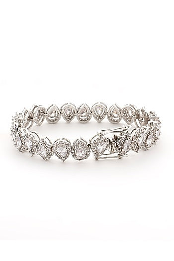 White Gold Finish Diamond Bracelet