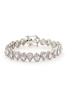 White Gold Finish Diamond Bracelet