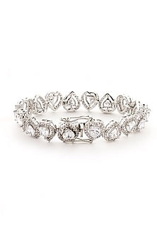 White Gold Finish Diamond Bracelet