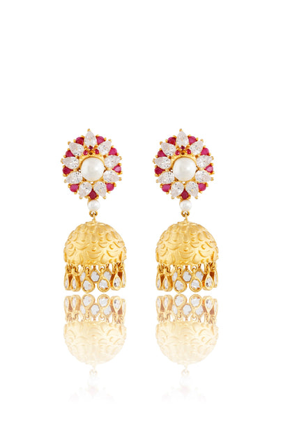 Gold Finish Jhumka Earrings