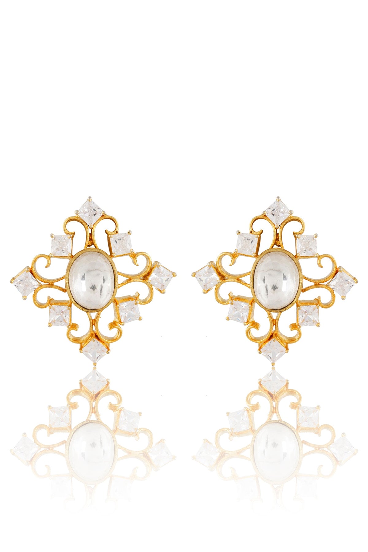 Gold Finish Stud Earrings