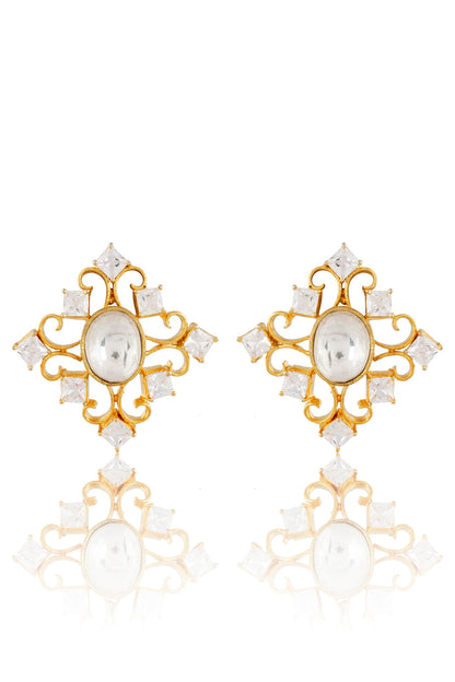 Gold Finish Stud Earrings