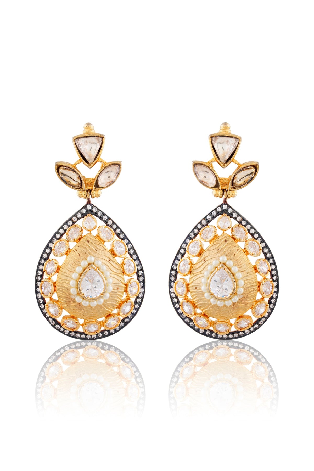Gold Finish Drop Earrings