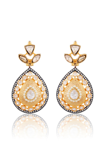 Gold Finish Drop Earrings