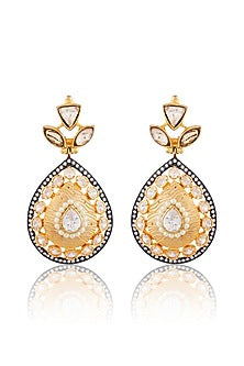 Gold Finish Drop Earrings