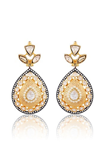 Gold Finish Drop Earrings