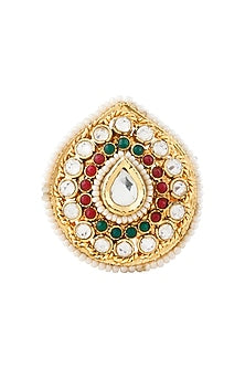 Gold Finish Meenakari Ring