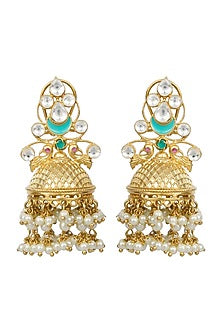 Gold Finish Kundan Earrings