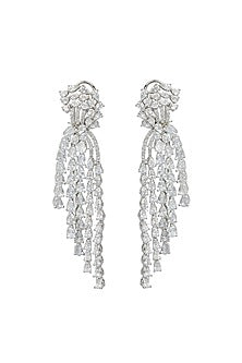 Silver Finish Diamond Earrings