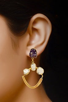 Gold Finish Dangler Earrings