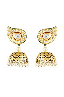 Gold Finish Kundan Earrings
