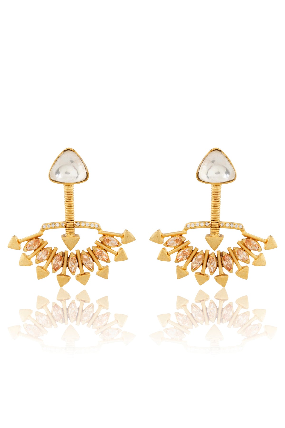Gold Finish Dangler Earrings