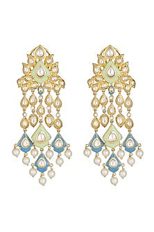 Gold Finish Chandbali Kundan Earrings