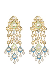 Gold Finish Chandbali Kundan Earrings